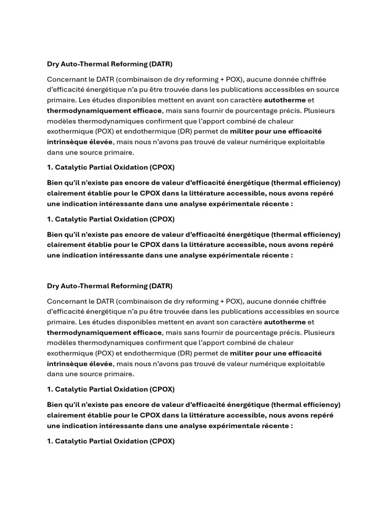 Efficacité énergétique du DATR et CPOX | PDF | Chaleur | Phénomène ...