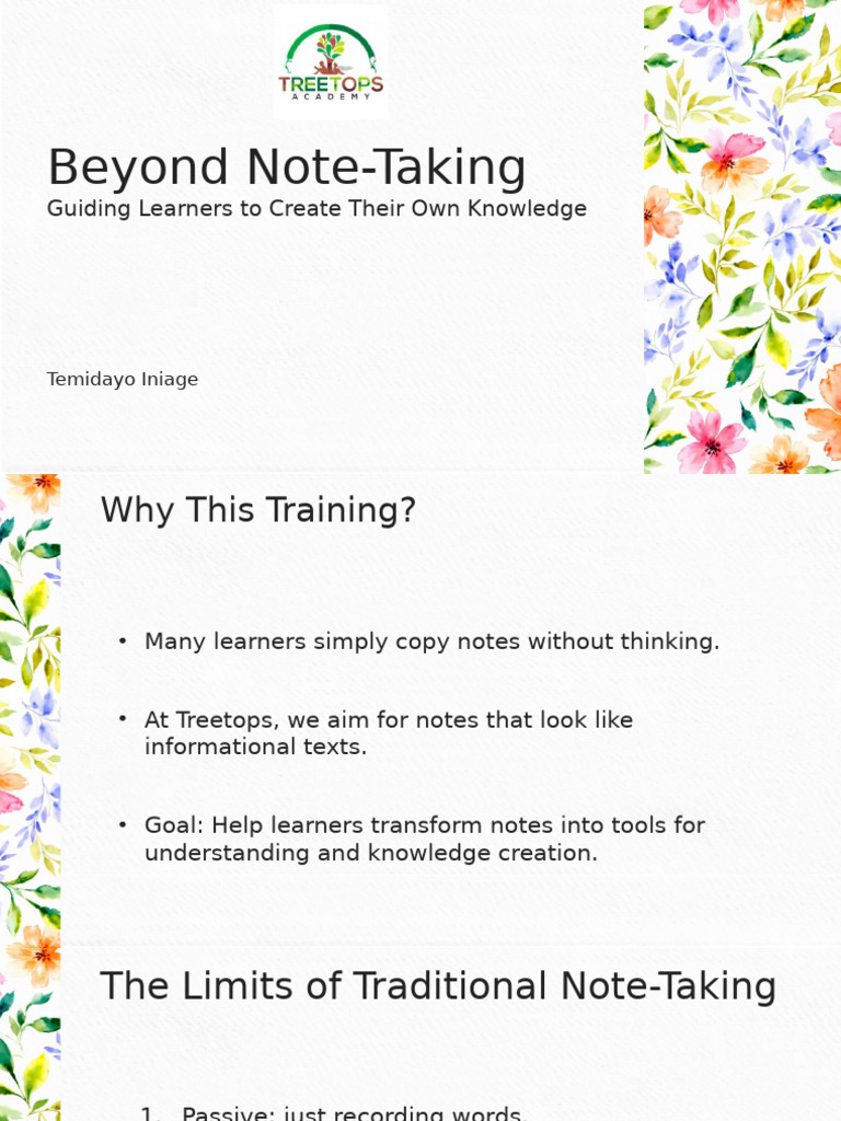 Transforming Notes into Knowledge Tools | PDF
