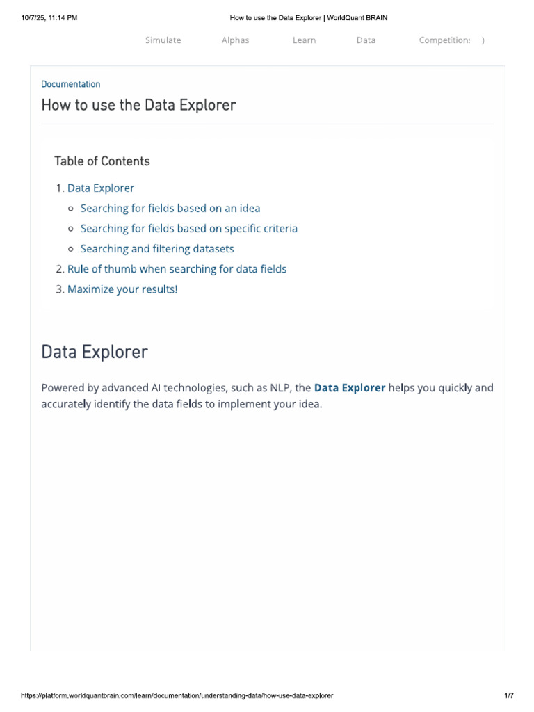 How To Use The Data Explorer | PDF
