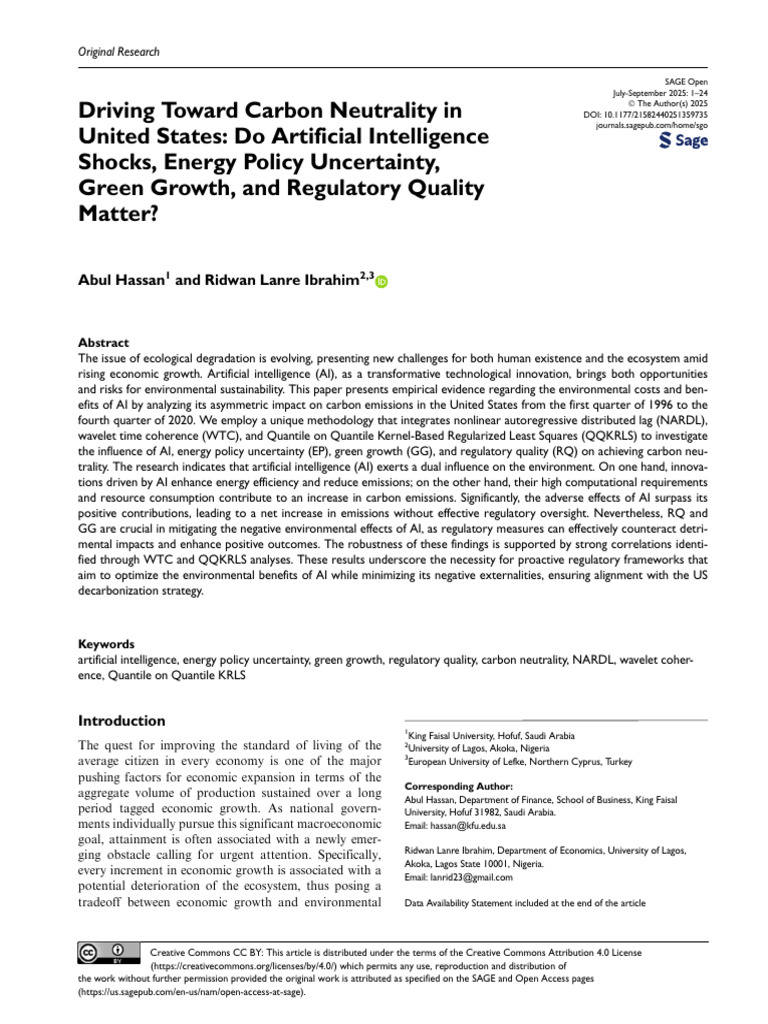 Driving Toward Carbon Neutrality in United States | PDF | Artificial ...