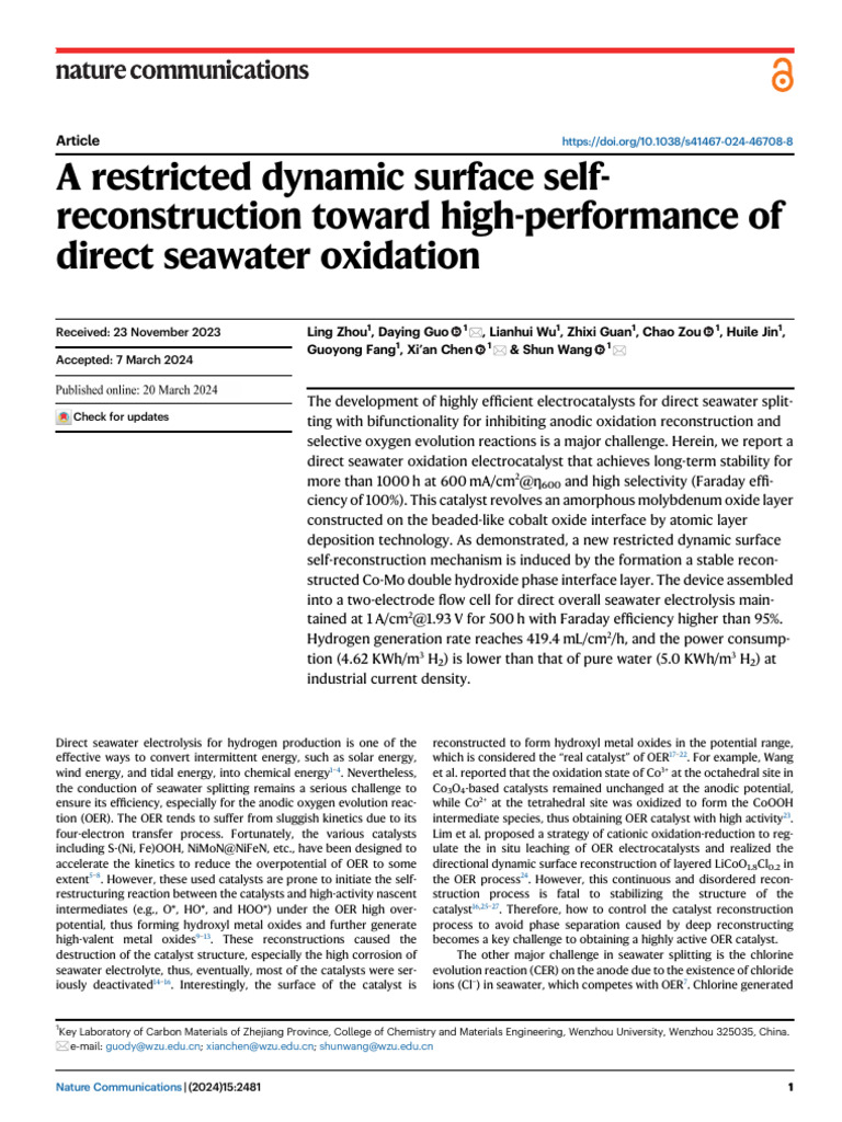 A Restricted Dynamic Surface Self | PDF | Catalysis | X Ray ...