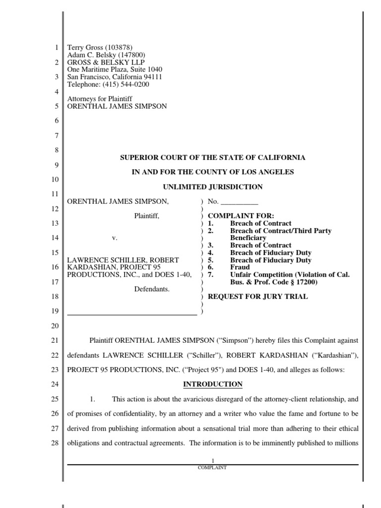 complaint breach of fiduciary duties | pdf | confidentiality