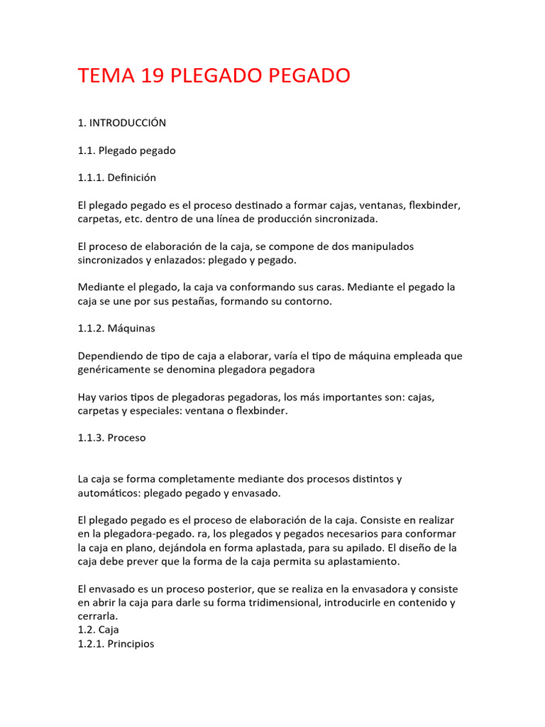 Proceso de Plegado y Pegado de Cajas | PDF | Rodamiento (Mecánico ...