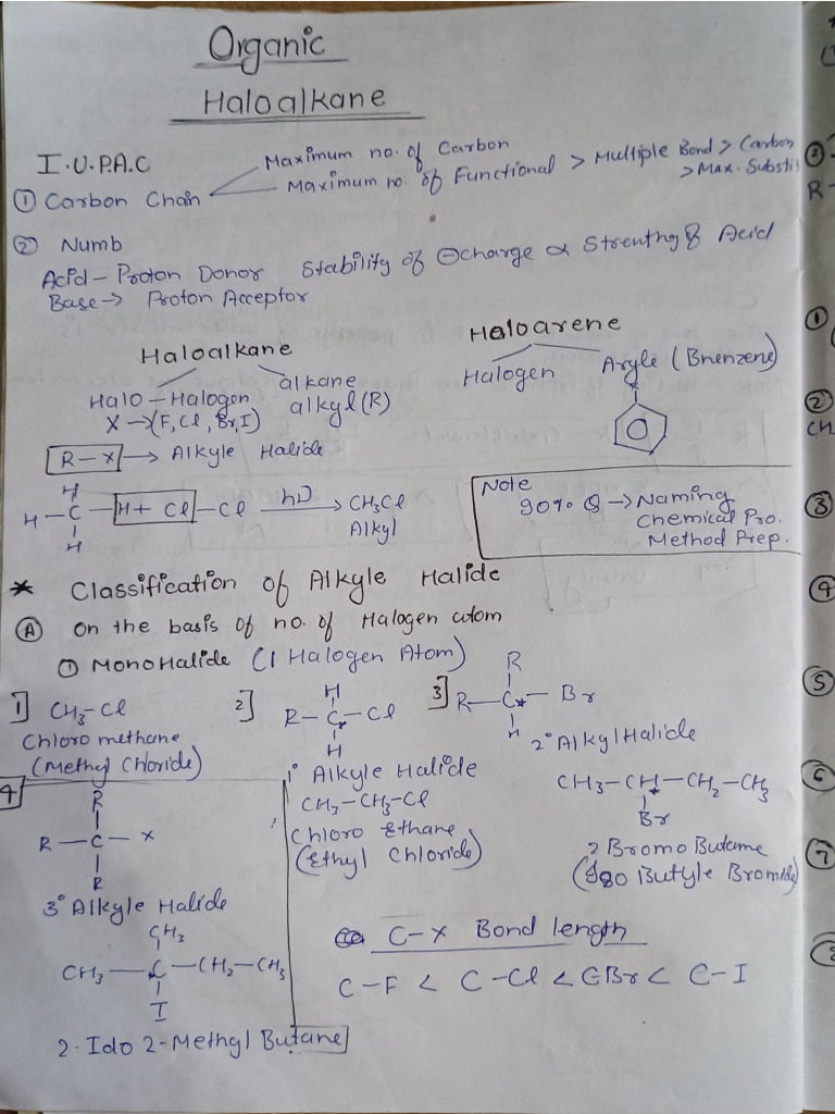 Halo Alkane Notes Class 12 | PDF
