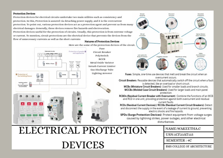 Electrical Protection Devices: Name:Wakeetha.C | PDF | Electricity ...