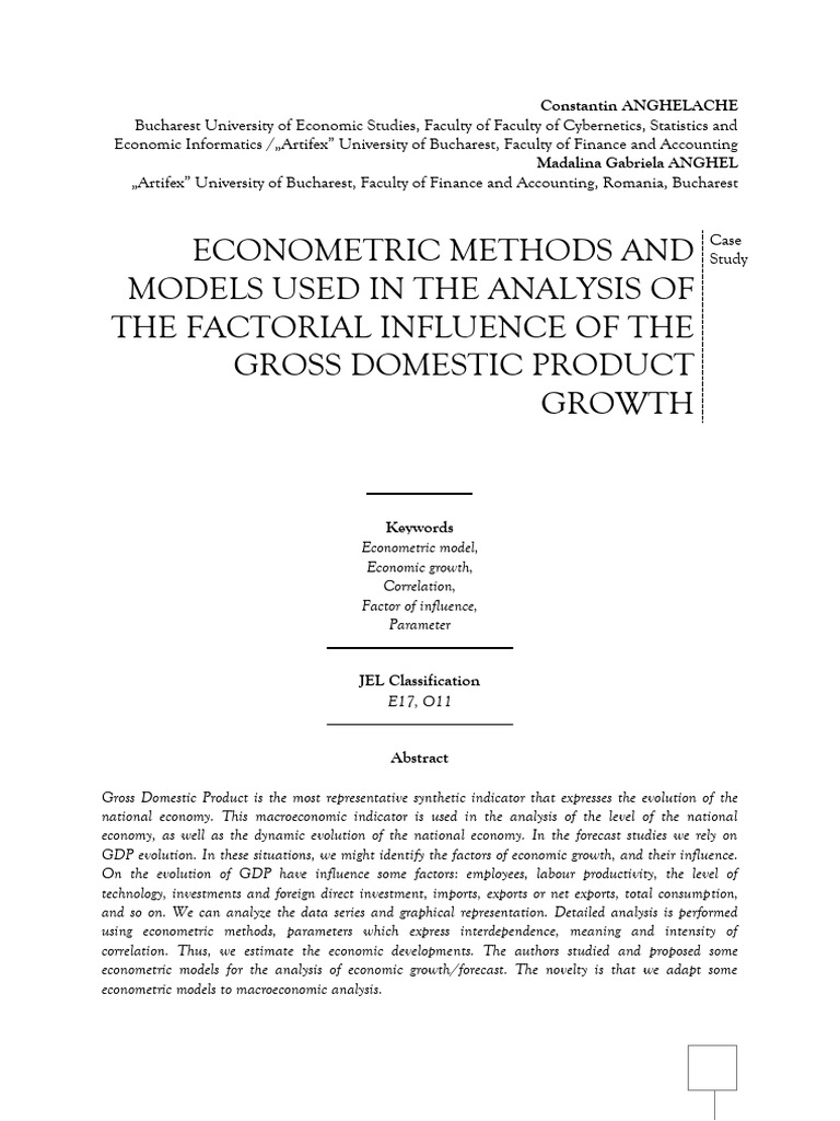 Econometric Analysis of GDP Growth Factors | PDF | Regression Analysis ...