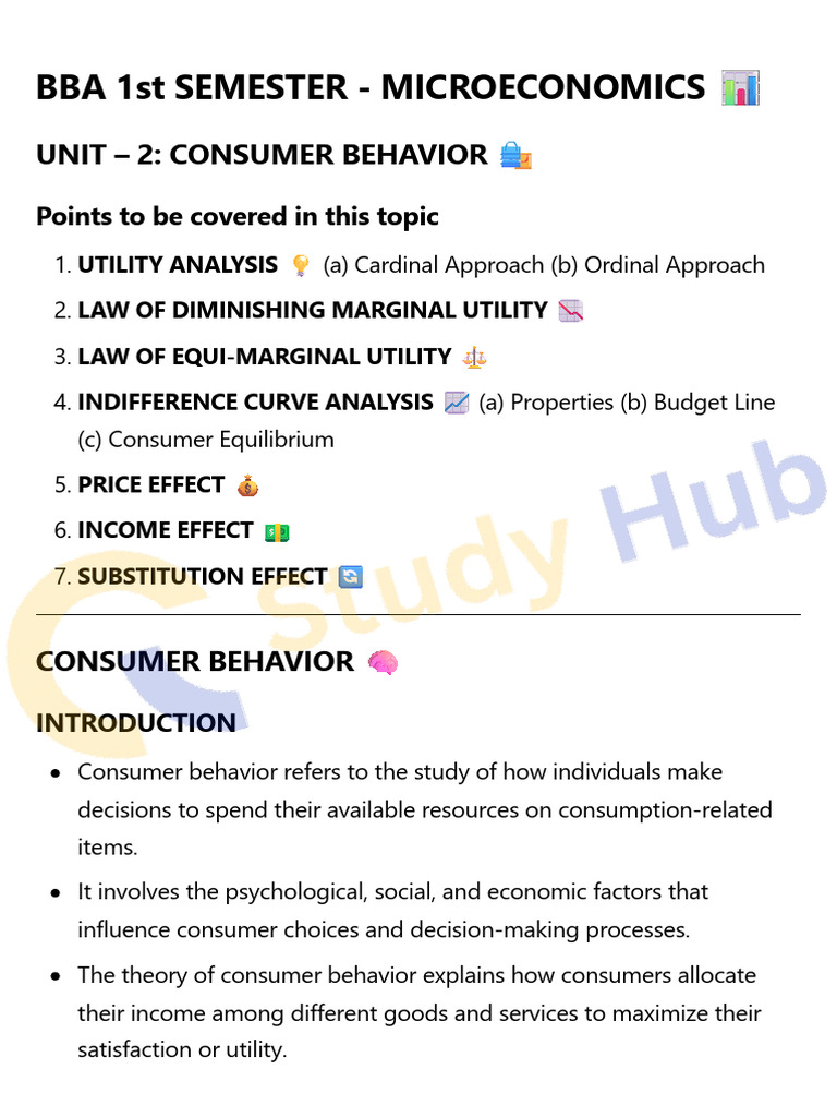 Microeconomics: Consumer Behavior Analysis | PDF | Utility | Microeconomics