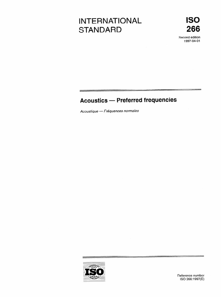 ISO 266: Preferred Acoustical Frequencies | PDF | International ...