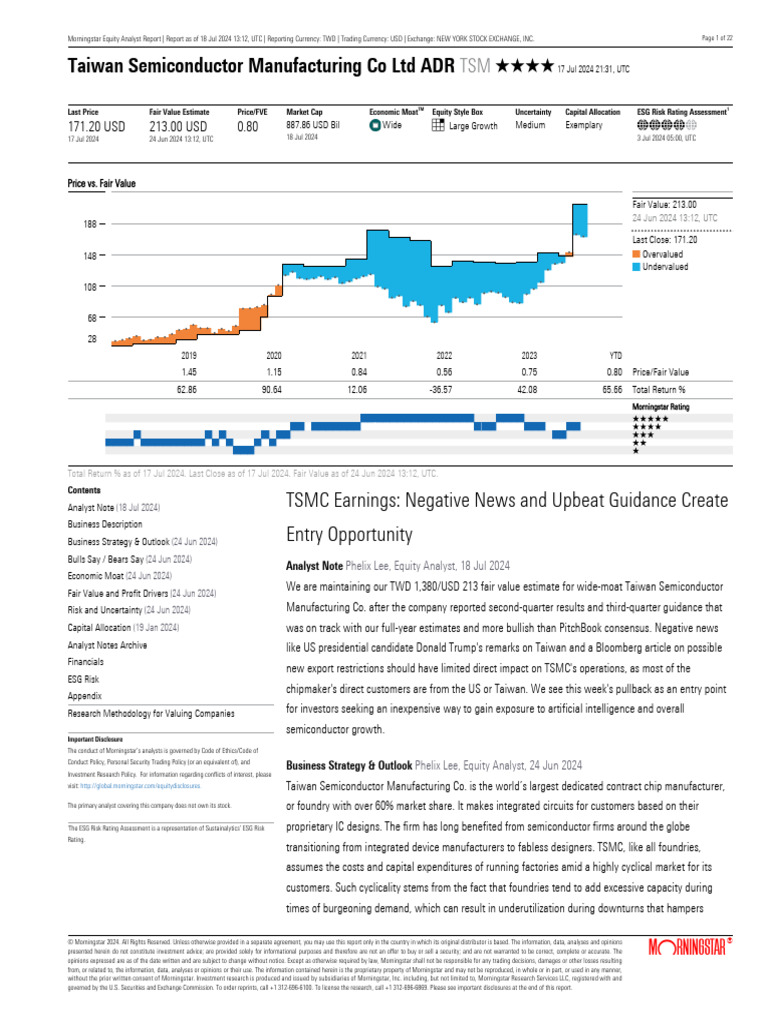 TSMC Analyst Report: July 2024 Insights | PDF | Semiconductor Device ...