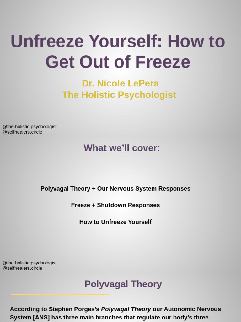 Unfreezing from Functional Freeze | PDF | Fight Or Flight Response ...