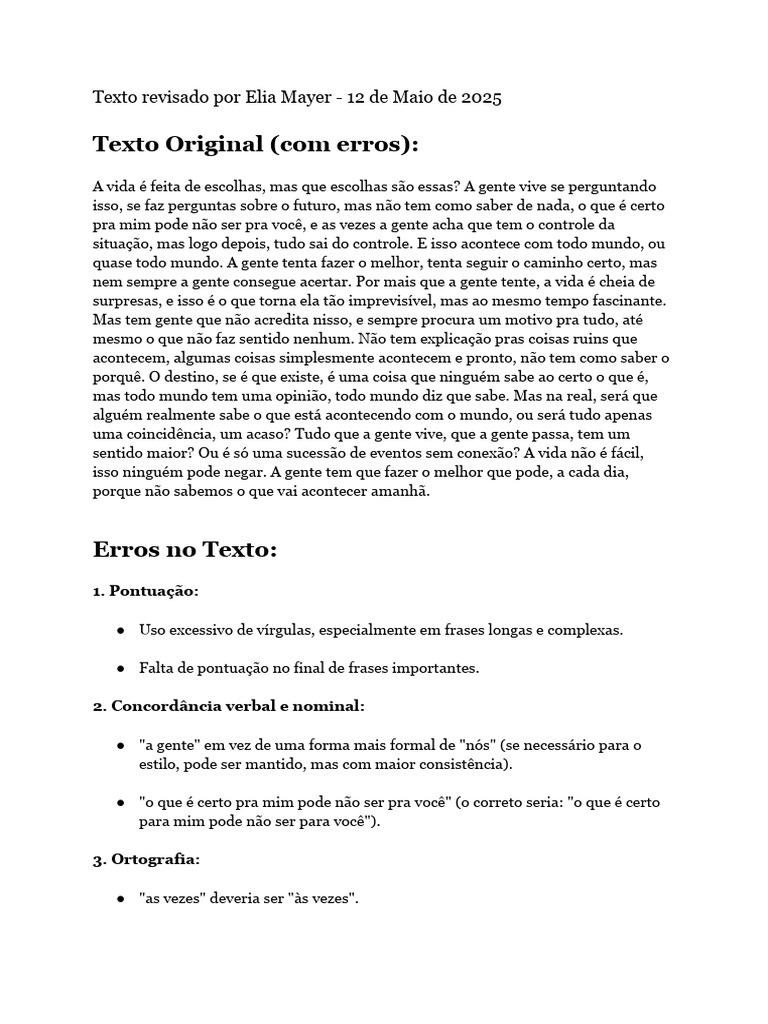 Portfólio - Revisão de Texto Fictício - Revisão de Estilo | PDF