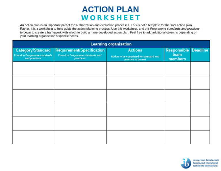 Personal Action Plan Template | PDF