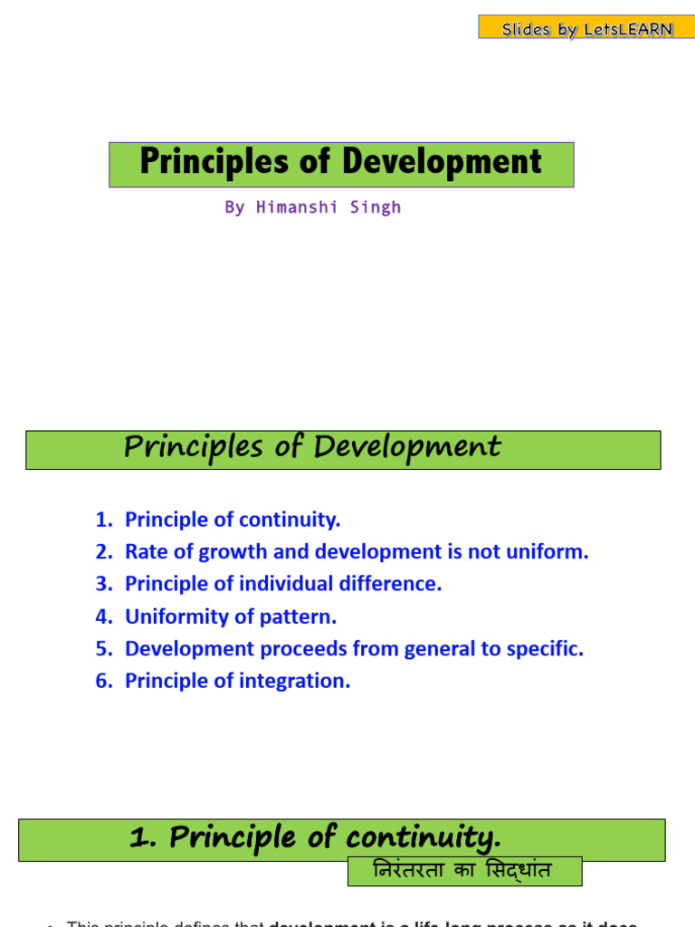 Principles of Development 422882 Crwill | PDF