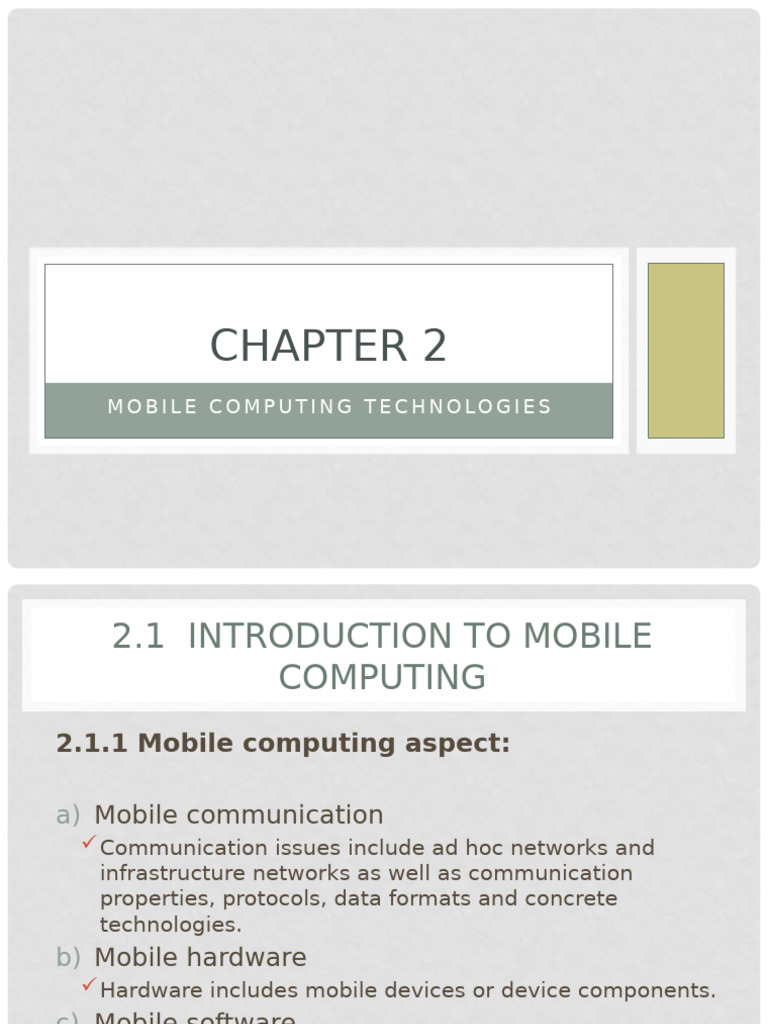 Mobile Computing Technologies Overview | PDF | Cellular Network ...