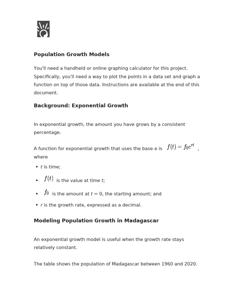 Population Growth Modeling Techniques | PDF | Logistic Function ...
