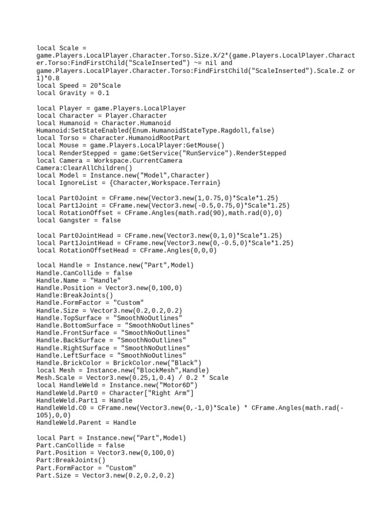 Roblox Character Scaling Script | PDF | Bullet | Ballistics