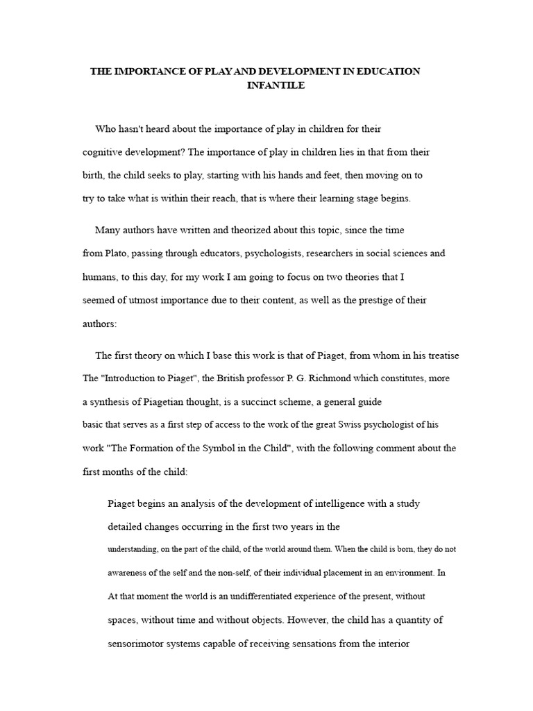 Play's Role in Child Development Education | PDF | Behavioural Sciences ...