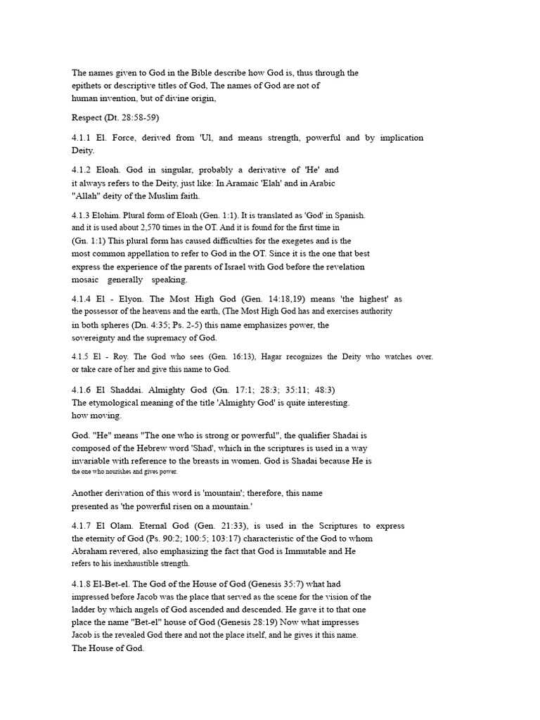 Biblical Names and Titles of God | PDF | Names Of God In Judaism | Jesus