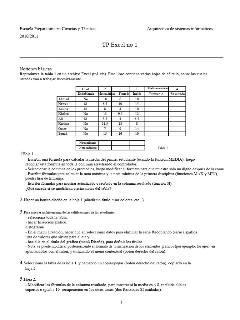Ejercicios de Excel en Matemáticas y Estadística | PDF | Microsoft Excel