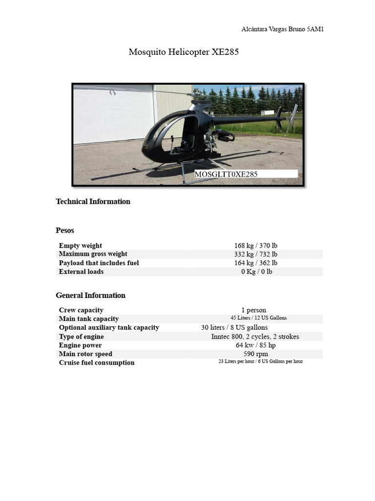 Masacopterページ Mosquito Helicopter XE285 Specifications | PDF | Helicopter Rotor