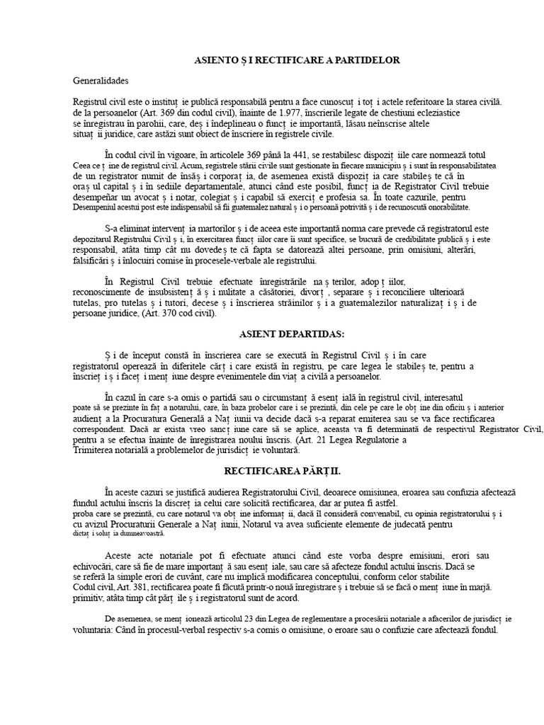 Notarial de Rectificare A Actului | PDF