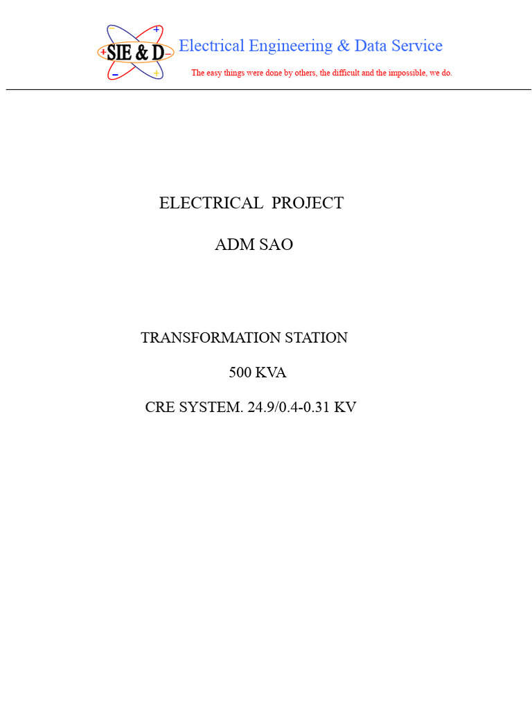 500 KVA Electrical Project Overview | PDF | Electric Power Distribution ...