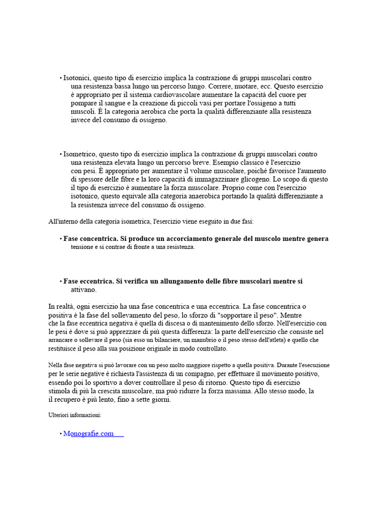 Esercizi Isotonici | PDF