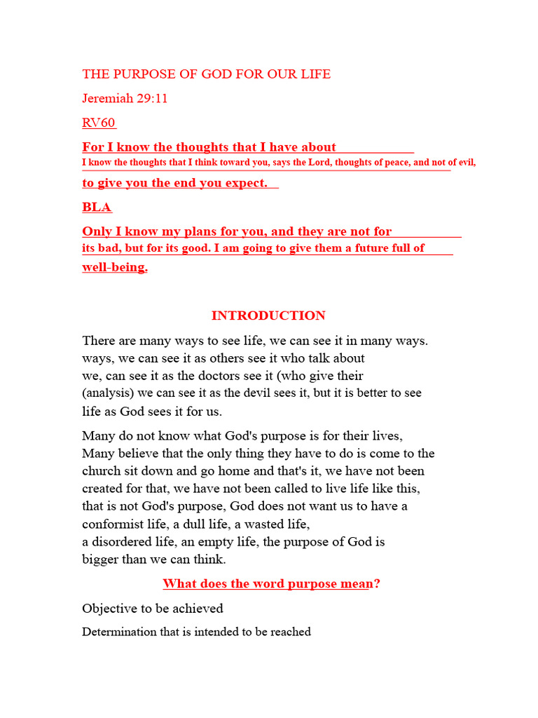 Discovering God's Purpose for Your Life | PDF | God In Christianity | Jesus