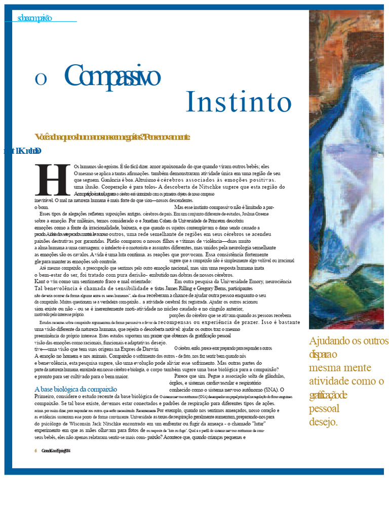 A Biologia da Compaixão Humana | PDF | Altruísmo | Emoções