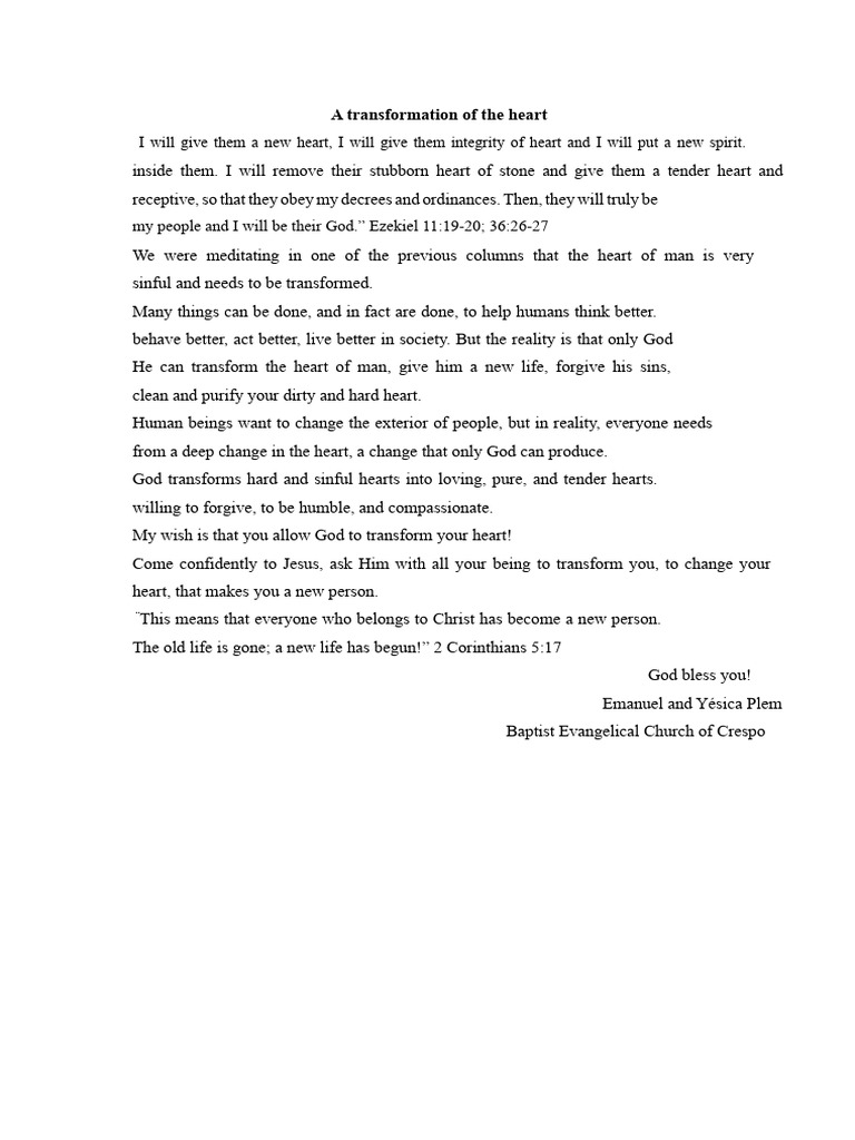 4 - A Transformation of The Heart | PDF