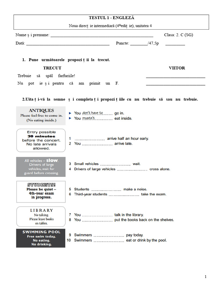 Test de Lucru 1 - Real | PDF