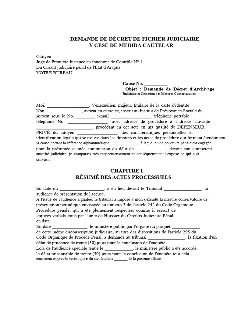 Demande de Clôture Judiciaire et Archivage | PDF | Avocat | Justice