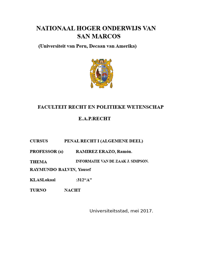 Rapport Geval J Simpson | PDF