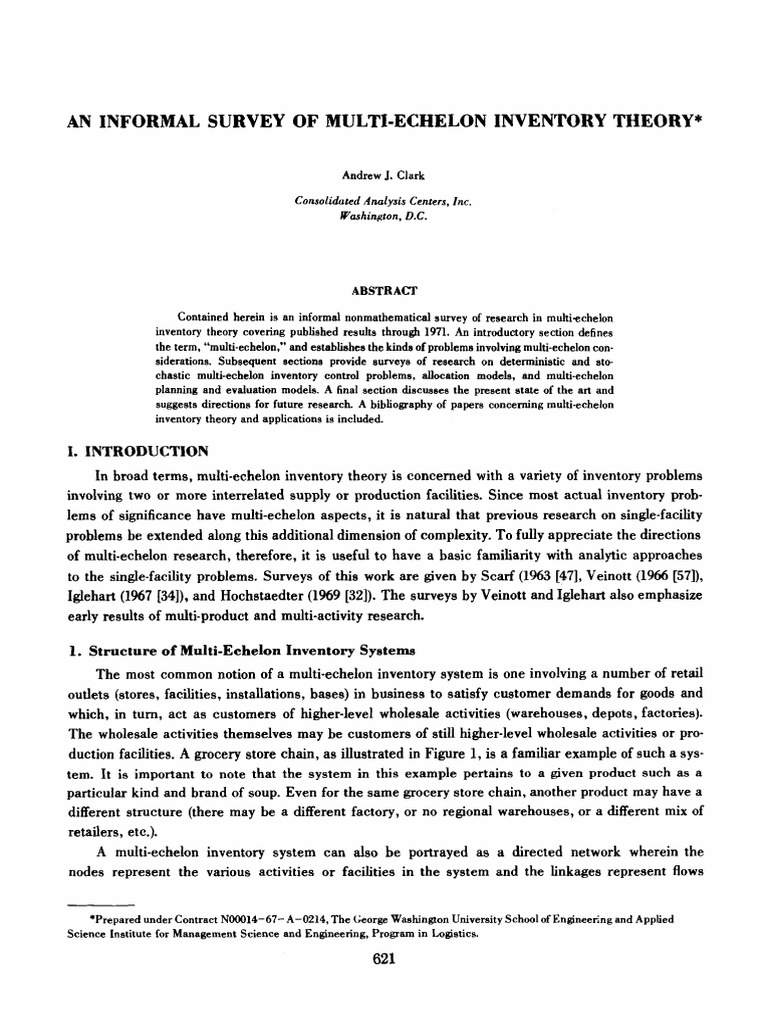 Multi-Echelon Inventory Theory Survey | PDF | Dynamic Programming ...
