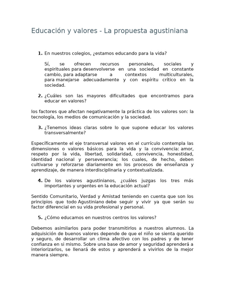 Educacion y Valores | PDF | Plan de estudios | Aprendizaje