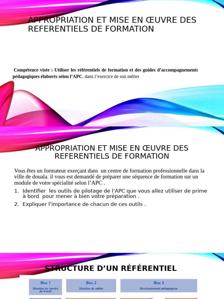 Mise en œuvre des référentiels de formation | PDF | Pédagogie ...