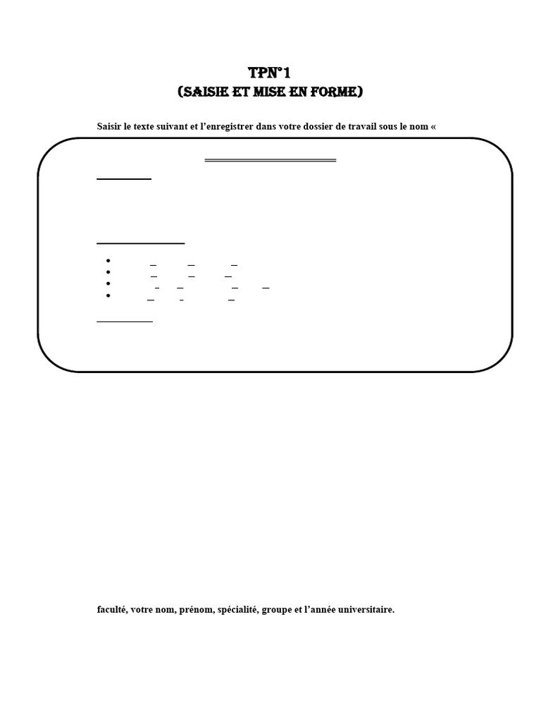 Guide de mise en forme de document TP1 | PDF