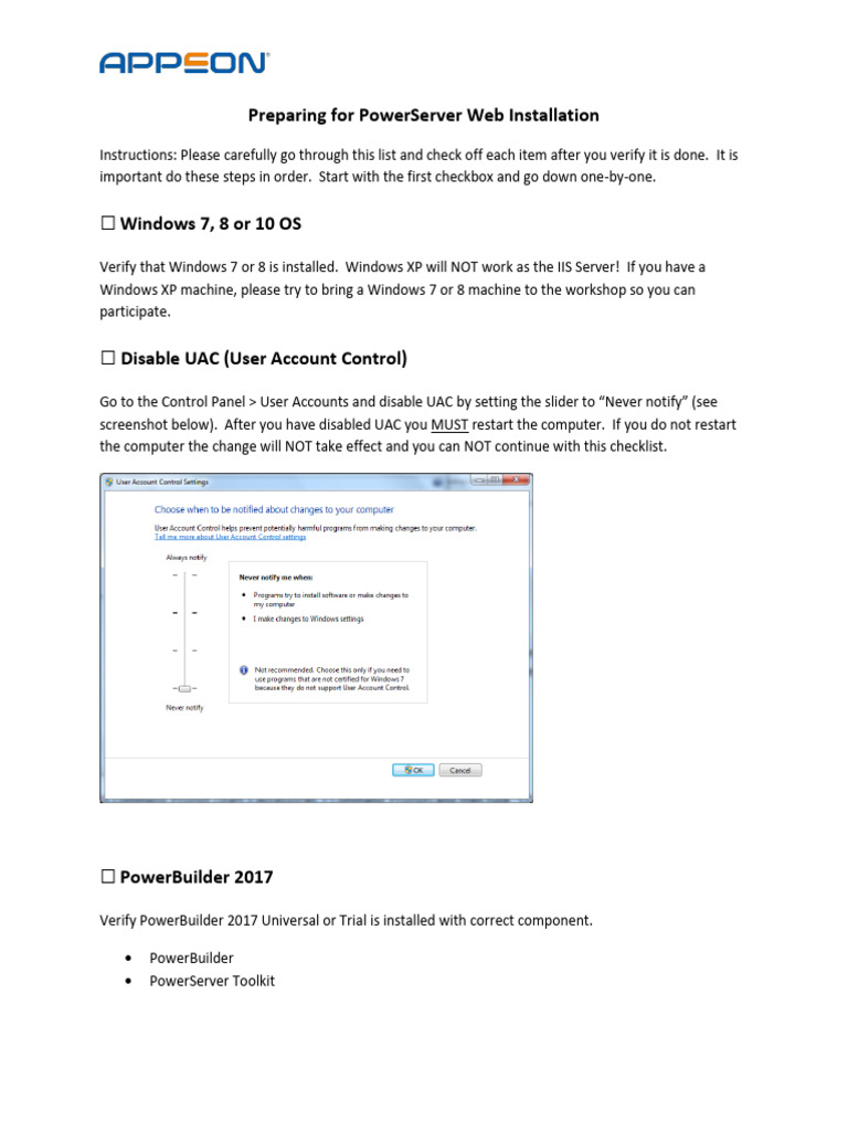 UAC Disabling for IIS Setup Guide | PDF | Microsoft Windows | Internet ...