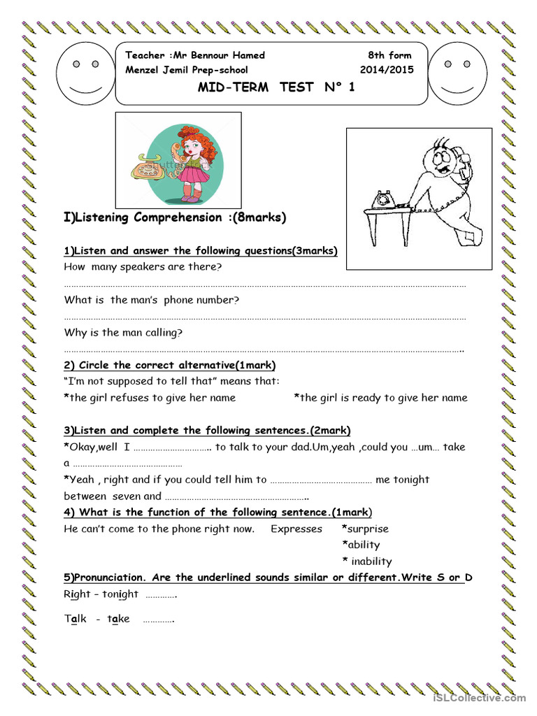 Listening and Language Comprehension Test | PDF