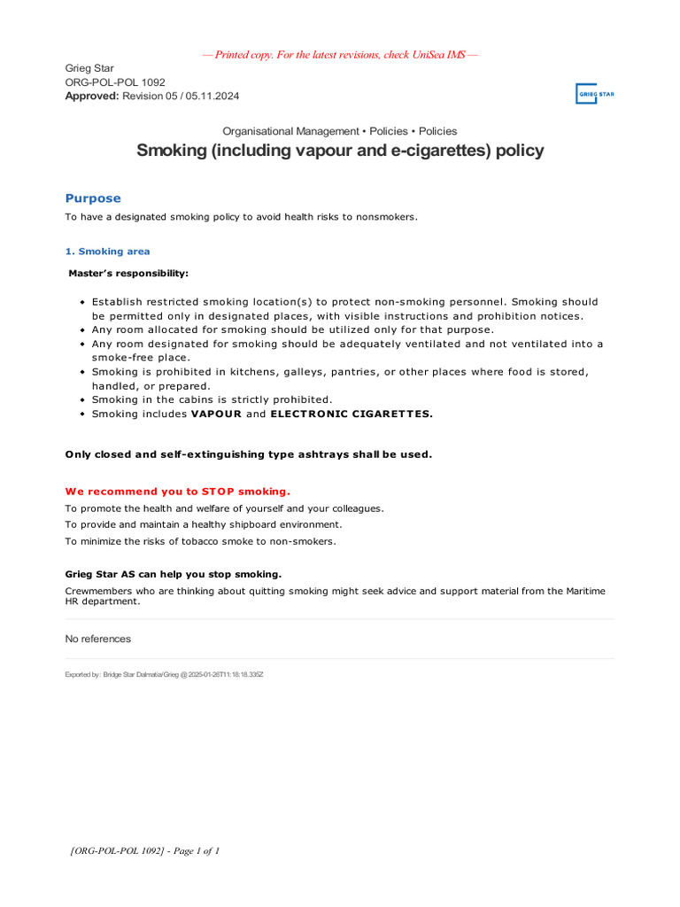 Smoking Policy | PDF