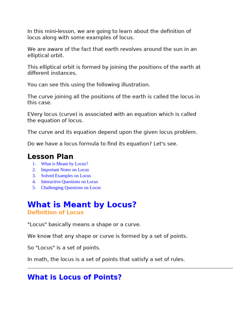 Understanding Locus in Geometry | PDF | Circle | Line (Geometry)