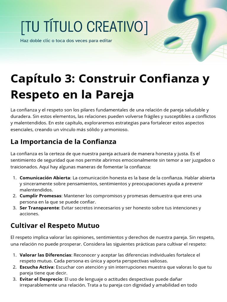 Capítulo 3 Construir Confianza y Respeto en La Pareja | PDF | Ciencias ...