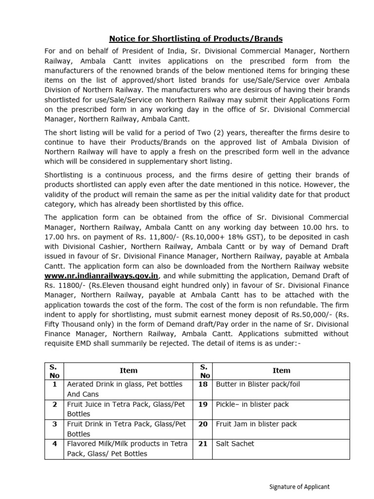 Shortlisting Applications for Railway Brands | PDF | Notary Public ...