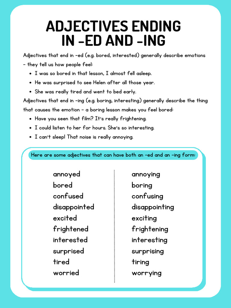 Understanding -ED and -ING Adjectives | PDF