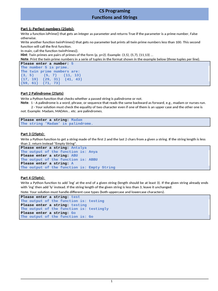 CS101 Lab07 | PDF