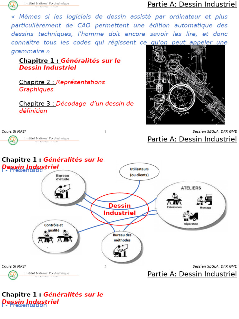 Introduction au Dessin Industriel en SI | PDF | Dessin technique ...