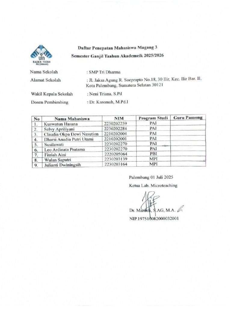 Student - Roster 19 08 2025 11 07 | PDF
