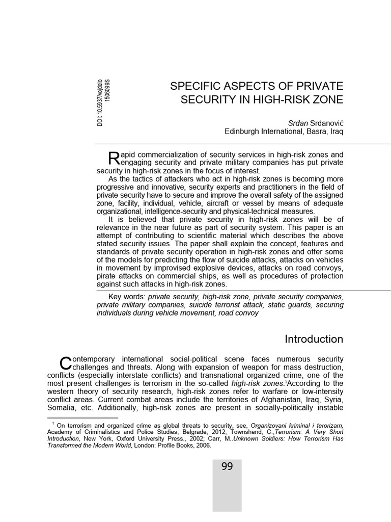 Private Security in High-Risk Zones | PDF | Improvised Explosive Device ...