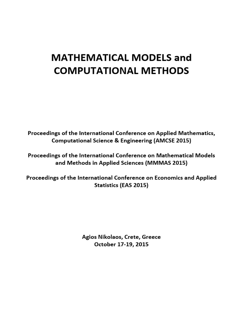 Mathematical Models & Computational Methods | PDF | Computer Science ...