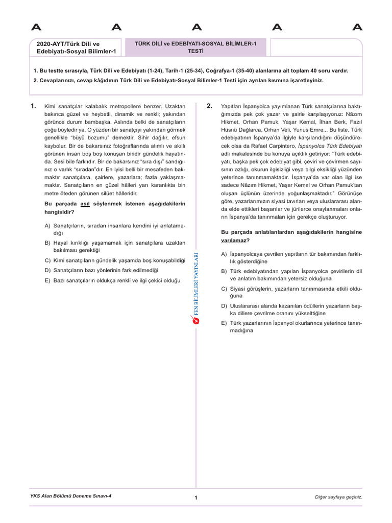 FenBil AYT 04 | PDF